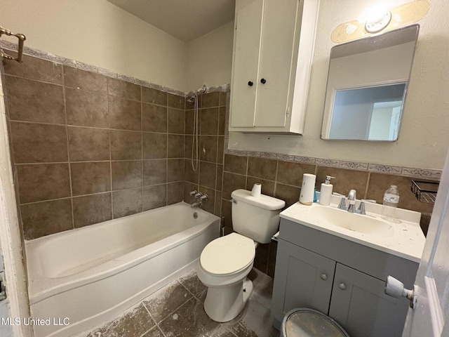 3435 Casa Grande Cir, Jackson, MS 39209 - full bath with toilet, tile walls, shower / bath combination, and vanity