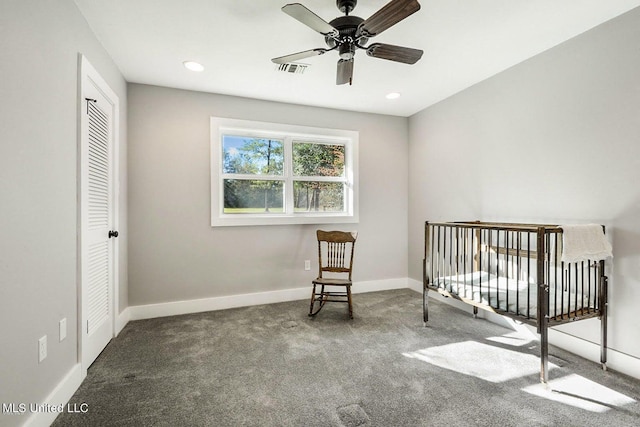 18153 Doc Lizana Rd, Gulfport, MS 39503 - bedroom featuring recessed lighting, carpet flooring, baseboards, and visible vents