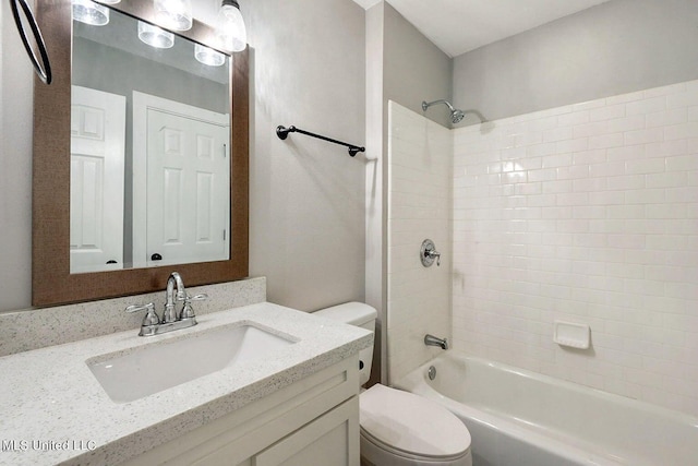 18153 Doc Lizana Rd, Gulfport, MS 39503 - full bathroom featuring toilet, shower / washtub combination, and vanity