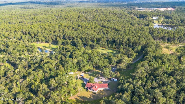 18153 Doc Lizana Rd, Gulfport, MS 39503 - birds eye view of property with a water view and a wooded view