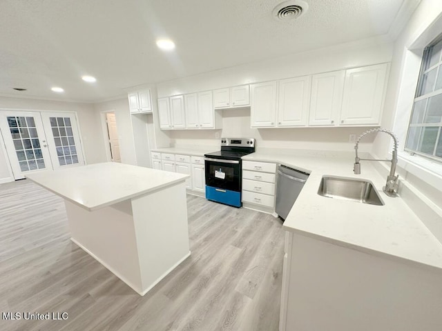 kitchen featuring sink, white cabinets, and stainless steel appliances