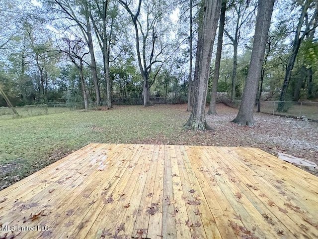 deck with a yard