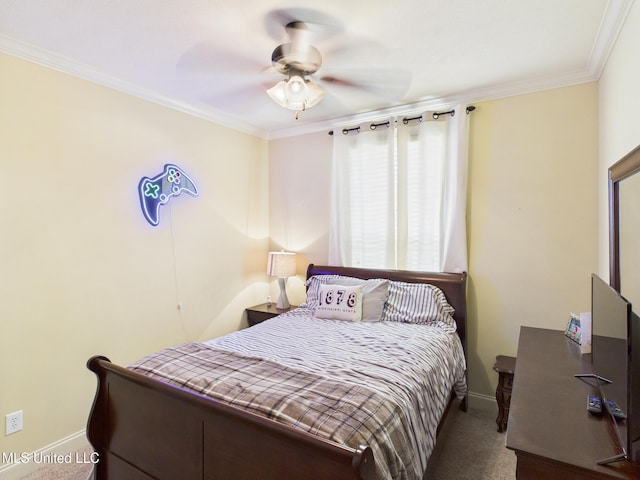 143 Charlton Dr, Madison, MS 39110 - carpeted bedroom featuring crown molding and ceiling fan