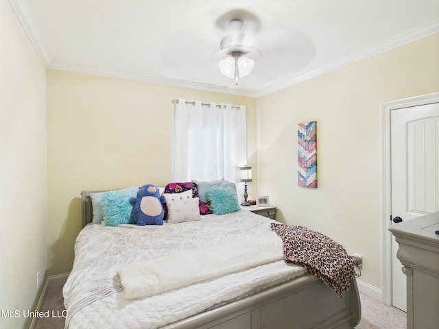 143 Charlton Dr, Madison, MS 39110 - carpeted bedroom with ornamental molding and a ceiling fan