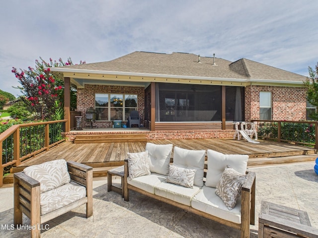 143 Charlton Dr, Madison, MS 39110 - deck with a sunroom, an outdoor hangout area, and a patio area