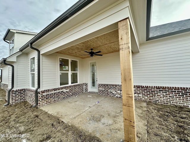 view of patio / terrace with ceiling fan