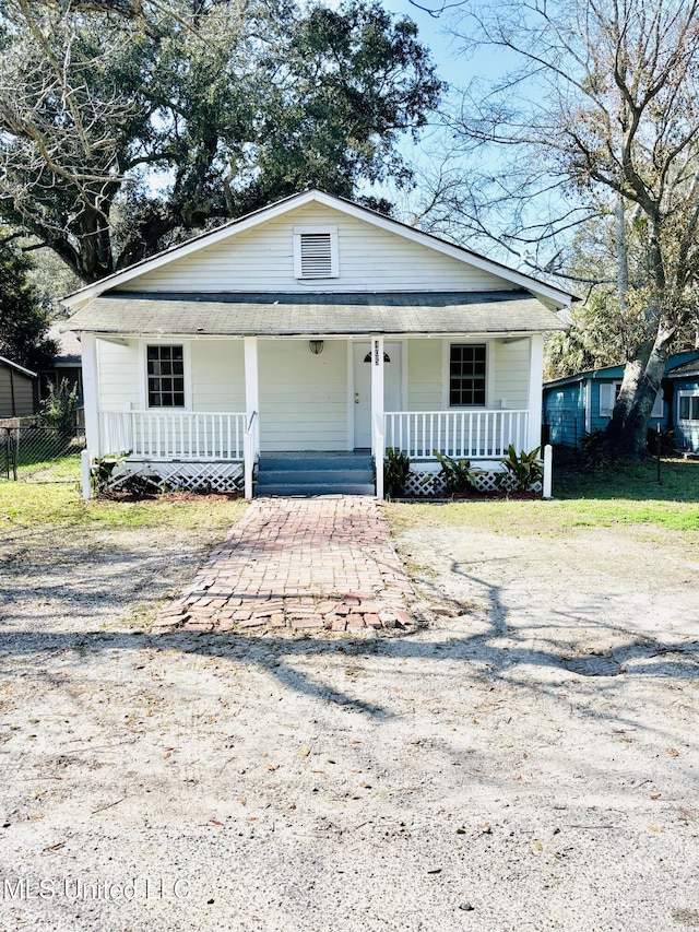 view of front of home with a porch