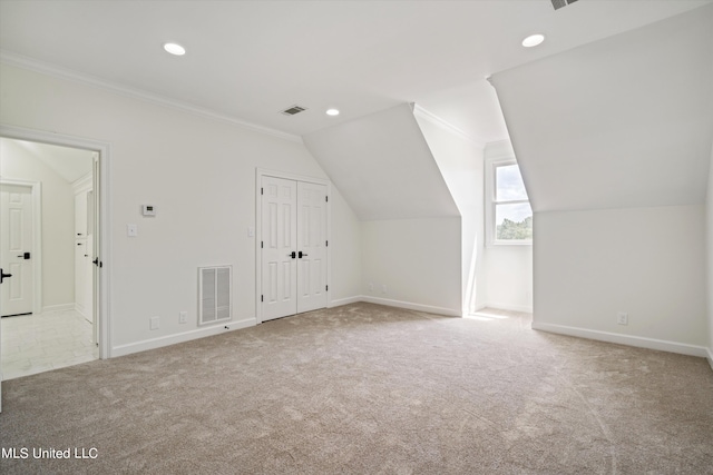 1594 Victoria Rd, Byhalia, MS 38611 - additional living space with carpet, recessed lighting, baseboards, and vaulted ceiling