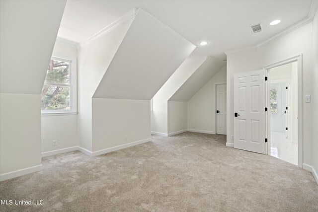 1594 Victoria Rd, Byhalia, MS 38611 - bonus room with carpet, baseboards, lofted ceiling, and recessed lighting