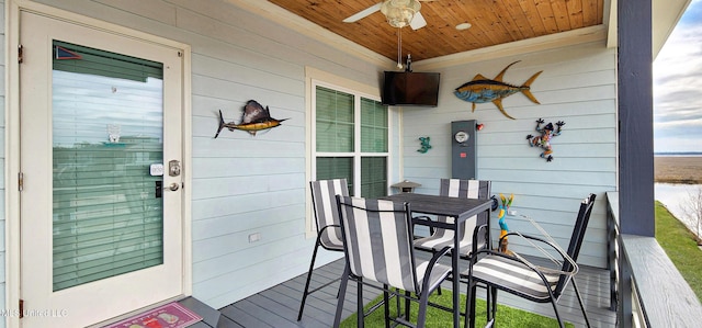 deck with covered porch