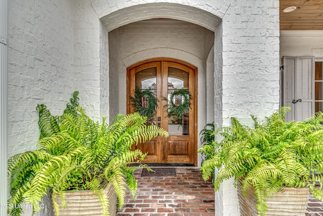 entrance to property with french doors