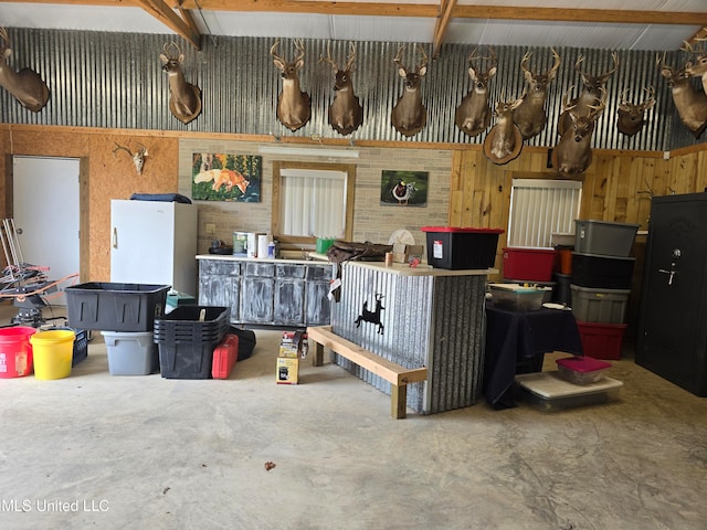 447 Shaker Dr, Senatobia, MS 38668 - garage with wooden walls