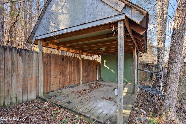 view of patio with a wooden deck