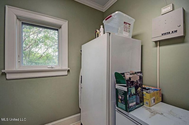 washroom with ornamental molding