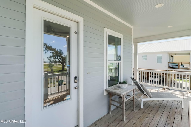 deck with a porch