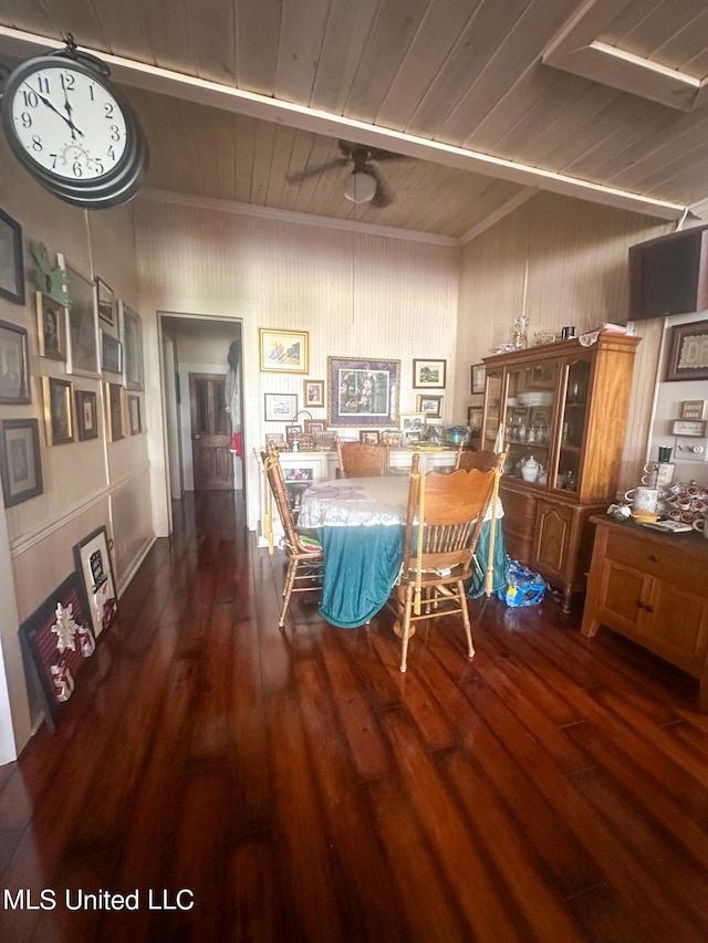 unfurnished dining area featuring dark hardwood / wood-style floors