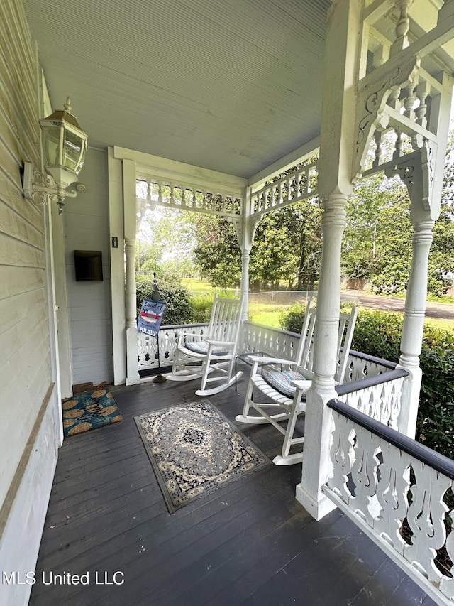 view of patio with a porch