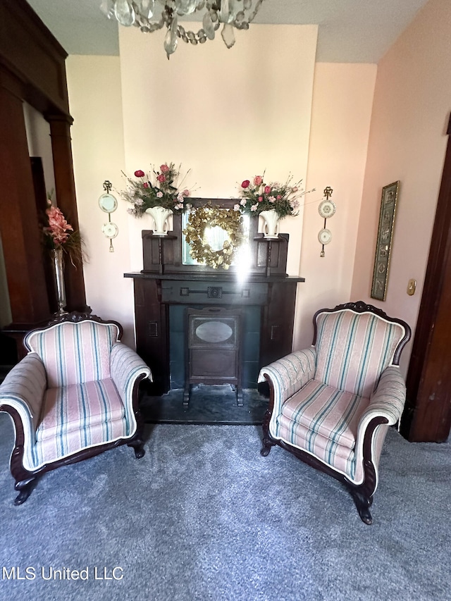 sitting room with carpet