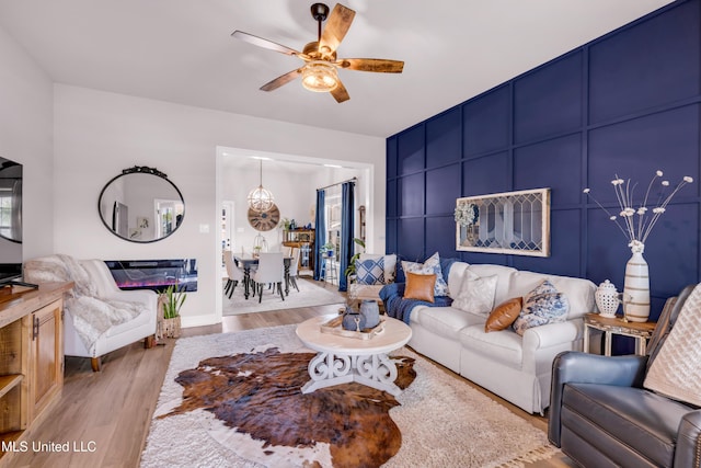 18109 Evergreen Dr, Gulfport, MS 39503 - living room with ceiling fan and light wood-type flooring