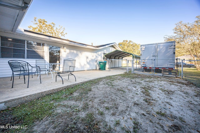 view of yard with a carport