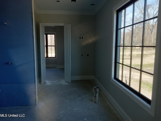 1400 Bayou Dr, Indianola, MS 38751 - hall with baseboards and ornamental molding