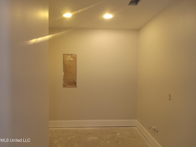 1400 Bayou Dr, Indianola, MS 38751 - laundry area featuring baseboards and recessed lighting