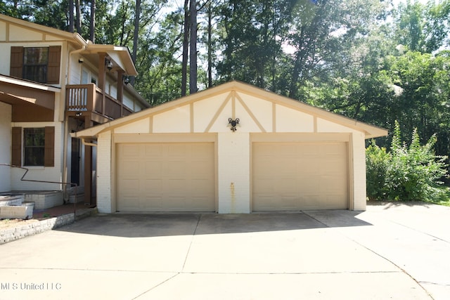 view of garage