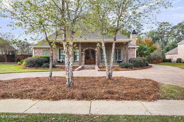 view of front of property with covered porch