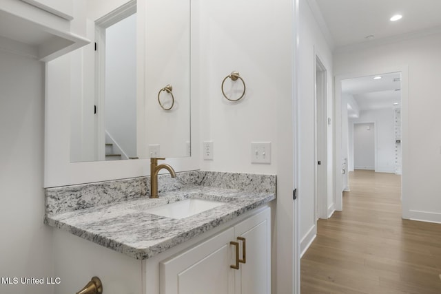 101 Harbour Lndg, Madison, MS 39110 - bathroom with wood finished floors, recessed lighting, baseboards, and vanity