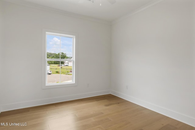 101 Harbour Lndg, Madison, MS 39110 - spare room with ornamental molding, light wood finished floors, baseboards, and ceiling fan