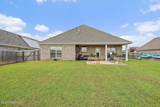 200 Falls Xing, Madison, MS 39110 - back of house with a patio area, a fenced backyard, roof with shingles, and brick siding