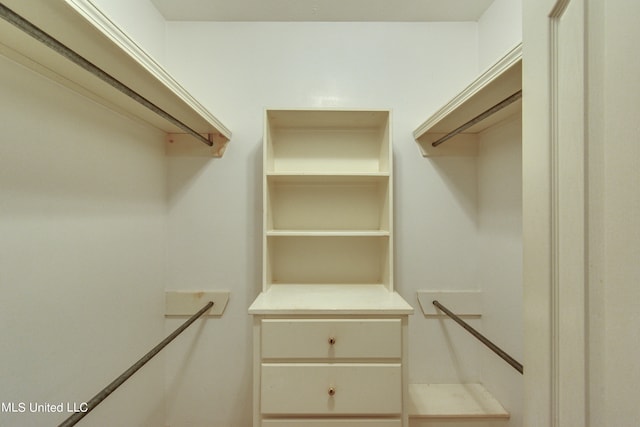 view of walk in closet