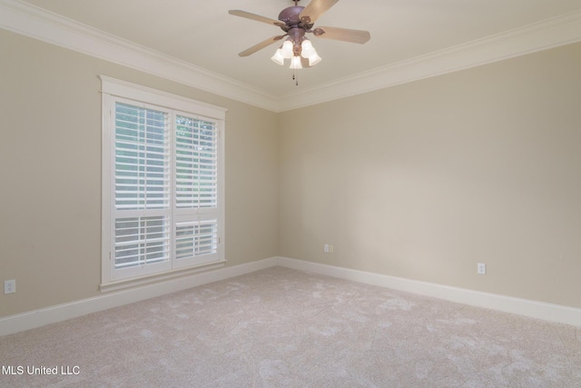 54 Saint Annes Dr, Hattiesburg, MS 39401 - carpeted empty room featuring crown molding and a ceiling fan