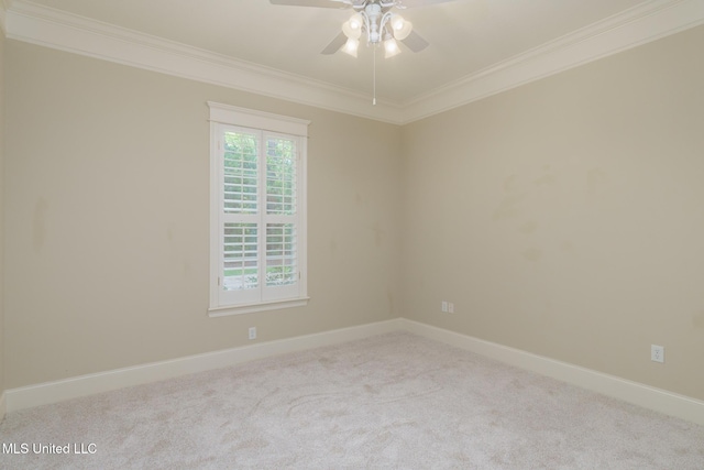 54 Saint Annes Dr, Hattiesburg, MS 39401 - spare room with crown molding, carpet, and ceiling fan