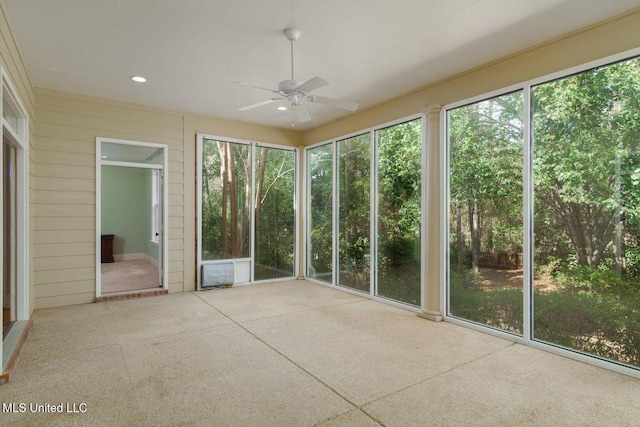 54 Saint Annes Dr, Hattiesburg, MS 39401 - unfurnished sunroom featuring ceiling fan and plenty of natural light