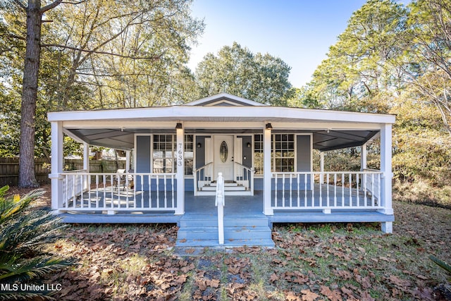 view of front of house with a porch