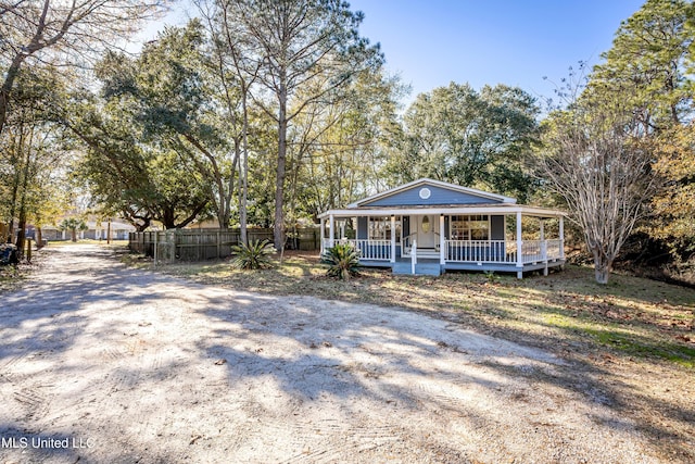 view of front of home with a porch