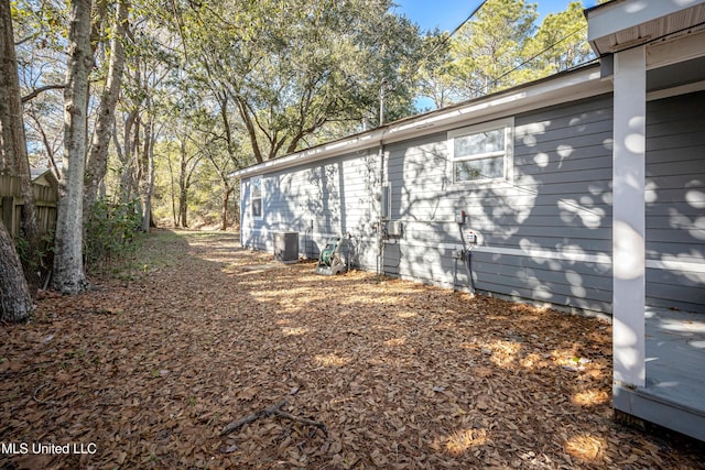 view of property exterior with central air condition unit