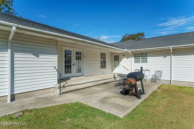 exterior space featuring french doors