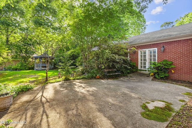 view of patio / terrace with a gazebo