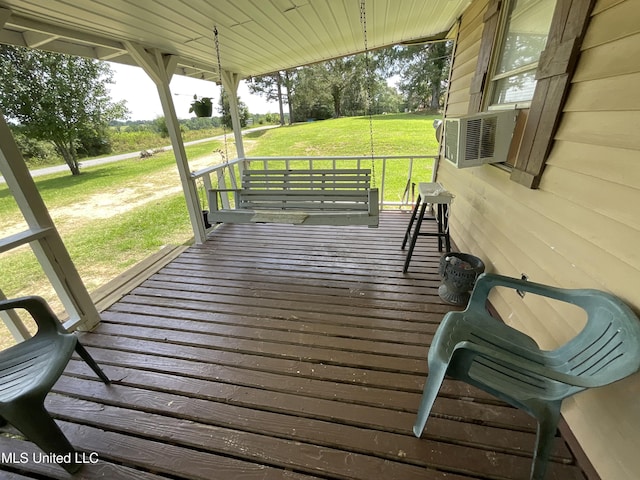 260 SCR 62, Magee, MS 39111 - wooden porch with cooling unit and a yard