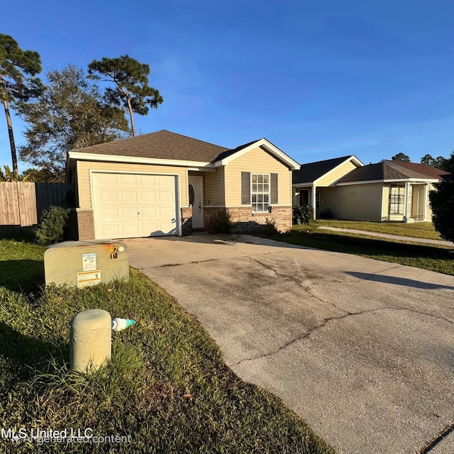 single story home featuring a garage