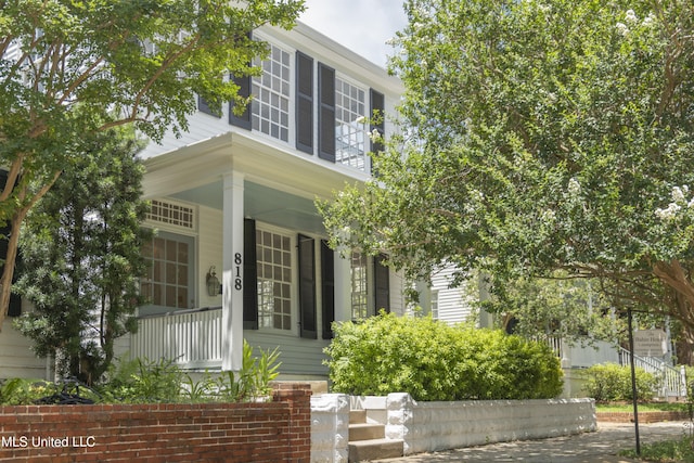 view of front of property with a porch