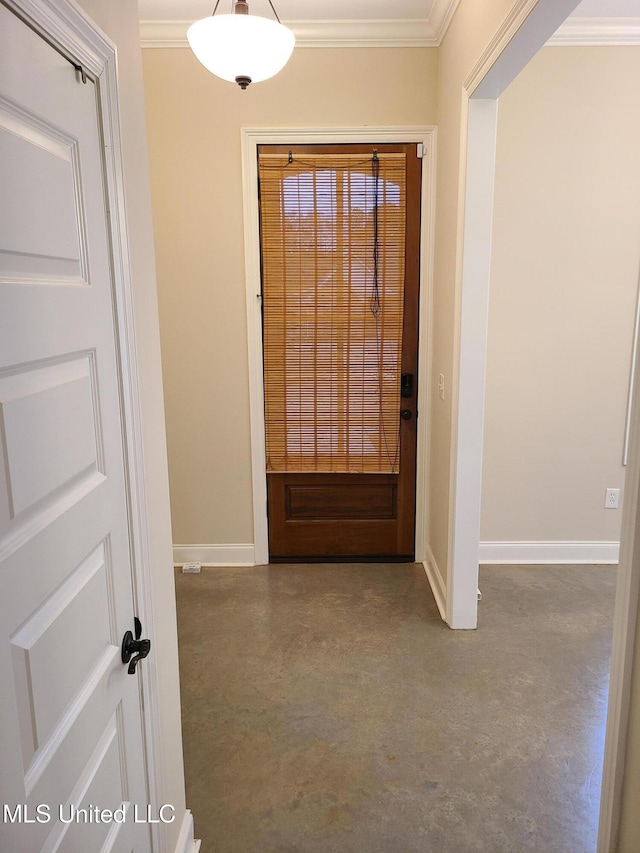 interior space featuring ornamental molding