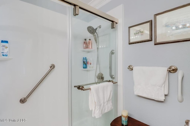 bathroom featuring walk in shower