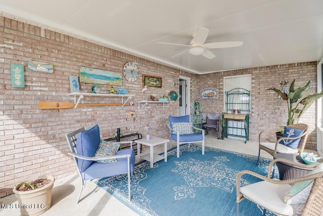 view of patio / terrace featuring ceiling fan