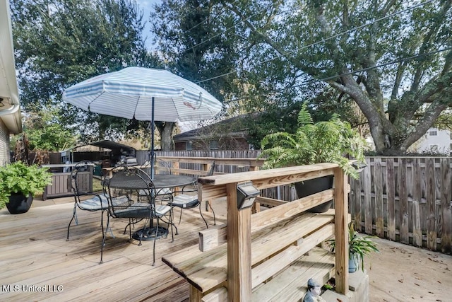 view of wooden deck