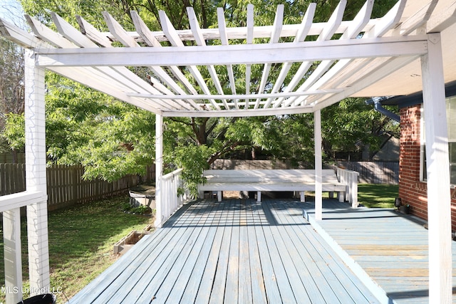 deck with a pergola