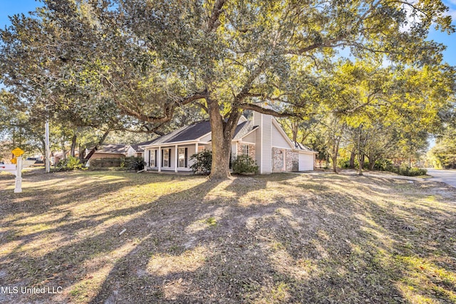 exterior space with covered porch