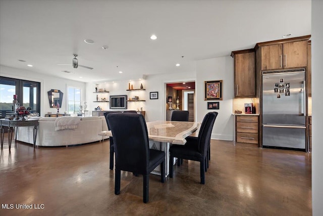 145 Republic St Unit 331, Madison, MS 39110 - dining room with finished concrete flooring, recessed lighting, and ceiling fan